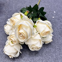 Bouquet de Roses Artificielles Bouquets de Fleurs de Mariée Faux Roses en Soie pour la Maison Garden Parties Mariage Fête des Mères Décoration