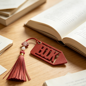 ที่คั่นหนังสือหนัง PU ลายฉลุแบบวินเทจย้อนยุค รูปทรง "หนังสือ" พร้อมพู่ห้อย สำหรับคนรักหนังสือ - Product Image 2