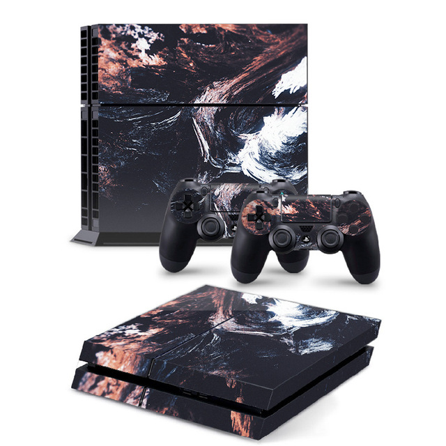 For PS4 Console Cover Skin Stickers with 2Pcs Controller Protective Skins Wired Communication PVC Material