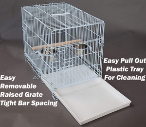 Cages à oiseaux rectangulaires pliables en acier inoxydable de haute qualité avec porte latérale, durables et idéales pour l'élevage en usine - Product Image 3