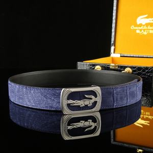 Nuevo Cinturón de Cuero de Cocodrilo 100% Genuino de Alta Calidad para Hombre, Cinturones Formales con Hebilla de Placa de Marca Veritable para Hombre, Fabricantes - Product Image 3