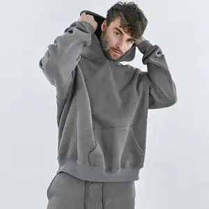 OEM heavyweight hoodie quality 100% cotton fleece fabric hoodie custom 400gsm mens oversized hoodies