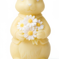 Bougie parfumée artisanale en cire de soja, lapin de Pâques, biologique, longue durée, respectueuse de l'environnement, pour Thanksgiving, Noël, fêtes