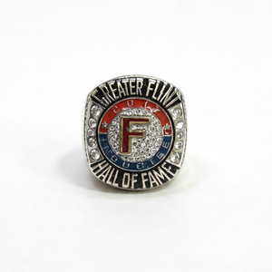 Anillo de Campeonato del Salón de la Fama de Greater Flint, Plateado en Plata con Piedras de Circonio Cúbico - Product Image 1