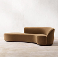 Canapé Nuage Sectionnel en Bois Méridienne Maison Canapé Simple en Bois Massif Design Courbé pour Salon ou Chambre