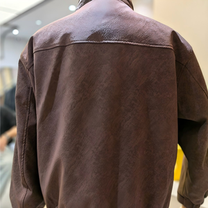 เสื้อแจ็คเก็ตบุผ้านวมแบบมีซิป คอตั้ง ทรงเรโทร ระบายอากาศได้ดี สำหรับผู้ชาย แฟชั่นเสื้อคลุมบุนวม มีกระเป๋าแบบกระดุมแป๊ก เหมาะสำหรับใส่เดินเล่นในเมือง - Product Image 3
