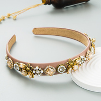 Mode nouvelle abeille Vintage cheveux accessoires fille perle bandeau élégant strass bandeaux pour les femmes