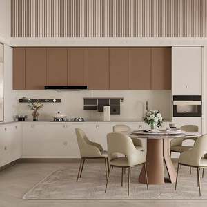 ตู้ไม้เนื้อแข็งทรงสูงเฟอร์นิเจอร์ห้องนั่งเล่นตู้ครัวดีไซน์ทันสมัย - Product Image 4