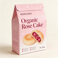Boîte à biscuits de haute qualité pour la vente au détail, avec un design personnalisé imprimé, un processus spécial, une surface mate, pour gâteaux à la fraise et à la rose
