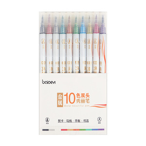 Bolígrafos de caligrafía de doble punta de 16 cm, bolígrafos metálicos a base de aceite para diario artístico - Product Image 5