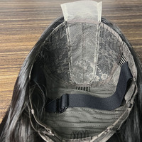 Peluca de Cabello Humano Vietnamita Liso Natural con Frente de Encaje - Negro 10/12 Pulgadas