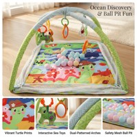 Tapis d'éveil pour bébé avec jouets suspendus et tapis de jeu pour 0-24 mois, tapis hypoallergénique doux pour la peau, essentiel pour l'éveil éducatif