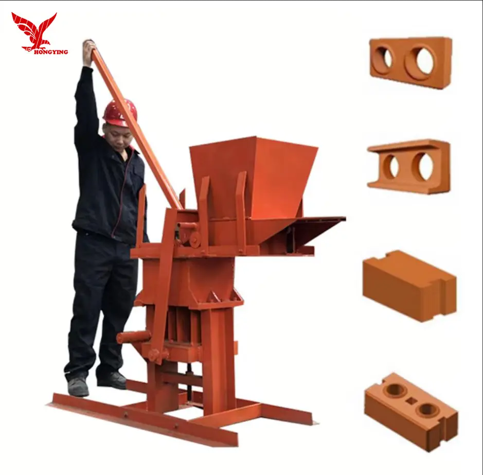 JZ-1 tanah liat manual saling mengunci batu bata membuat mesin harga rendah kecil dan mudah dioperasikan mesin pembuat bata