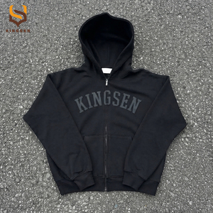 Casual Wear High Quality Custom <b>3D</b> Embroidery logo Grey Pullover <b>Hoodies</b> and Baggy Sweatpants Set Jogging Suit - Product Image 3