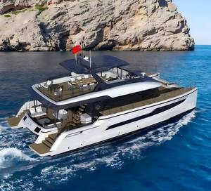 Luxe 55ft Commerciële Catamaran Glasvezel Zeejacht Ingebouwde Scheepsmotor Voor Sporttoerisme Passagiers Sightseeing Varen - Product Image 2