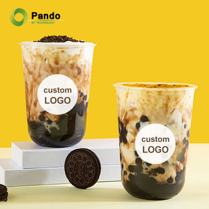 Desechables Claro 16oz PP U Forma Jugo Burbuja Té Hielo Café Tazas <span class=keywords><strong>de</strong></span> plástico con tapas - Product Image 1