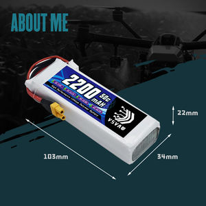 بطارية ليثيوم بوليمر VSVAW 3S 11.1 فولت 2200 مللي أمبير 50C مع موصل XT60 للطائرات والهليكوبتر والمركبات بدون طيار والسيارات والقوارب التي تعمل بالتحكم عن بعد - Product Image 5
