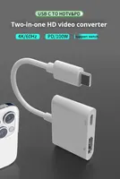 Adaptateur USB C vers HDTV avec HDR 4K 60Hz et charge PD 100W, véritable USB 3.0 pour ordinateur portable et téléphone