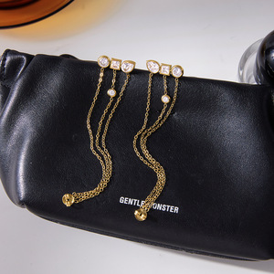 ต่างหู ERESI กันน้ำ สแตนเลสประดับเพชรซิร์คอน ดีไซน์พู่ห้อย หรูหรา ระดับไฮเอนด์ ทำจากสแตนเลส 316L รับสั่งทำเครื่องประดับ - Product Image 5