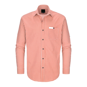 เสื้อเชิ้ตลายตารางแบบบาวาเรียนดั้งเดิมสำหรับผู้ชาย ผลิตตามสั่ง (OEM) ผ้าฝ้าย 100% สำหรับใส่กับกางเกง Lederhosen ในเทศกาล Oktoberfest ช่วงฤดูใบไม้ผลิ - Product Image 4