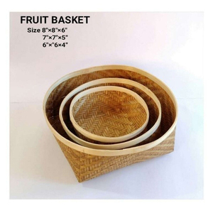 Panier à fruits décoratif en bambou avec un design tressé spacieux pour les produits frais, le pain, les pâtisseries, les tables à manger, les comptoirs de cuisine - Product Image 3