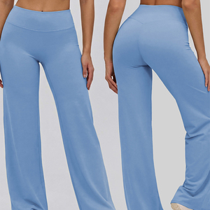 Pantalon <span class=keywords><strong>de</strong></span> yoga taille haute à séchage rapide avec logo personnalisé, effet push-up, coupe large évasée, pour femme, idéal pour la gym, le <span class=keywords><strong>sport</strong></span> et le fitness - Product Image 3