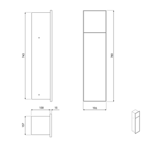 Módulo de Almacenamiento Empotrado para WC, Nicho de Pared para Inodoro con Doble Compartimento de Almacenamiento, Soporte para Papel Higiénico y Escobilla para Baño - Product Image 6