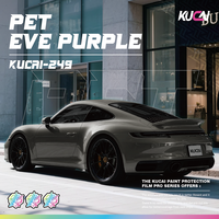 KUCAI1.52*18mètres Film Vinyle Adhésif pour Véhicules PET Brillant Effet Métallique Violet Liquide