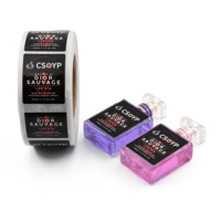 Étiquette autocollante de parfum en papier synthétique noir de luxe, imprimée sur mesure, imperméable, pour flacon de cosmétique, étiquette en rouleau OEM