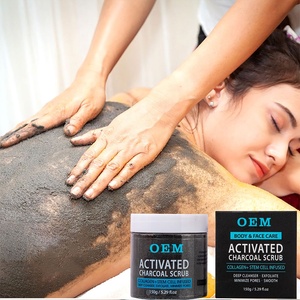 Gommage au charbon actif OEM, nettoyage en profondeur du corps et du visage, exfoliant, éliminateur de points noirs, gommage <span class=keywords><strong>d</strong></span>étoxifiant pour peaux grasses, marque privée - Product Image 1