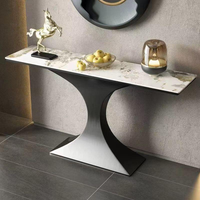 Console Table de Luxe Italienne en Marbre, Meuble Moderne pour Couloir, Allée, Entrée ou Bar