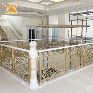 Pasamanos de Escalera de Latón de Lujo <span class=keywords><strong>para</strong></span> <span class=keywords><strong>Interiores</strong></span>, Diseño Personalizado, Grabado Láser, Moderno, <span class=keywords><strong>para</strong></span> Villas, Imágenes Personalizables Disponibles - Product Image 4