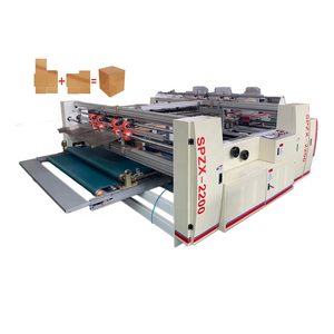 Caja de cartón corrugado Máquina encoladora de carpetas de dos piezas para plegado semiautomático - Product Image 1