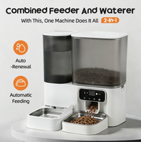 Distributeur de nourriture intelligent pour animaux de compagnie, deux en un, 3,5 + 4 L, distributeur automatique de nourriture pour chat, bol en acier inoxydable, distributeur d'eau pour chien