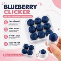 Porte-clés anti-stress imprimé en 3D en forme de myrtille, jouet à presser en forme de fruit, pendentif anti-stress pour les doigts, vente en gros personnalisée