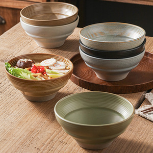 Tazón <span class=keywords><strong>de</strong></span> Arroz Japonés <span class=keywords><strong>de</strong></span> Cerámica Rústica con Volantes; Tazón para Postre, Bocadillos, Ensaladas; Vajilla Creativa Vintage al por Mayor - Product Image 2