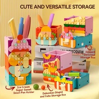 EPT Nouveautés Jouets DIY Pen Storage Puzzle Table Assembling Building Block Sets pour enfants