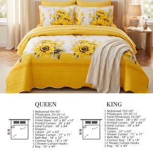Ensemble de literie imprimée 32 pièces « Room in a Bag » pour toutes les saisons, avec accessoires de bain et rideaux, solution tout-en-un, disponible depuis notre entrepôt local aux États-Unis - Product Image 6