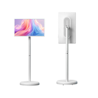 Écran publicitaire intelligent portable sur pied de 21,5 pouces, Android 15, écran tactile 10 points, point d'accès Wi-Fi, autonomie de 8 heures sur batterie