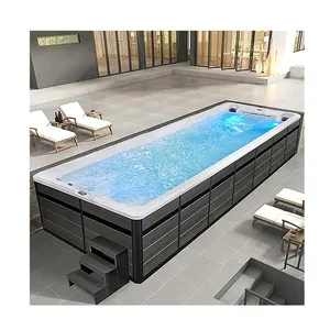 Wholesale Fiberglass 8m Length Swim Jet Outdoor Acrylic Swimming Pool For Home