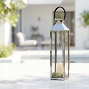 Latest Hot Selling Home & Patio Decorative Modern <b>Tall</b> Stainless Steel Polished Candle <b>Lantern</b> - Product Image 1