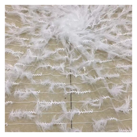 Nouvelle arrivée, dentelle blanche douce en tissu plumeux, dentelle brodée, broderie de plumes, tissu en tulle pour robe de mariée