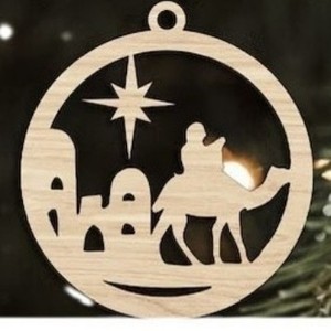 Ornements de Noël en bois, découpés au laser, décorations suspendues pour l'arbre de Noël - Product Image 3