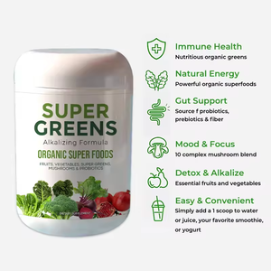 Super-aliments verts premium avec prébiotiques et probiotiques. Soutient la régularité, réduit les <span class=keywords><strong>ballonnements</strong></span> et stimule le métabolisme. - Product Image 5