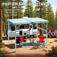 Table de pique-nique portable en aluminium, design moderne, pour l'extérieur, meuble de camping pliable et facile à transporter pour dîner ou camping