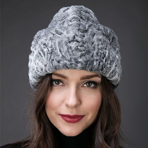 レディースグレーペルシャラムスワカラカラクルアストラハンコサック帽子羊の毛皮帽子卸売流行のカラクル帽子オンライン - Product Image 1