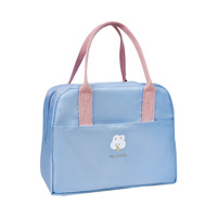 Sac isotherme portable en cuir double couche imperméable grande capacité, style macaron, frais, simple et épaissi, pour le déjeuner