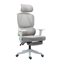 Chaise d'ordinateur de bureau à dossier haut chaise de bureau ergonomique en maille avec accoudoirs réglables bureau à domicile noir