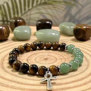 Natural Stone <b>Bracelet</b> Colorful Glass <b>Beaded</b> Meditation Jewelry Ready to Ship Inventory Bespoke Manufacturing - Product Image 1