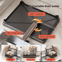 Égouttoir à vaisselle double niveau en acier inoxydable avec plateau de drainage amovible, organisateur de cuisine